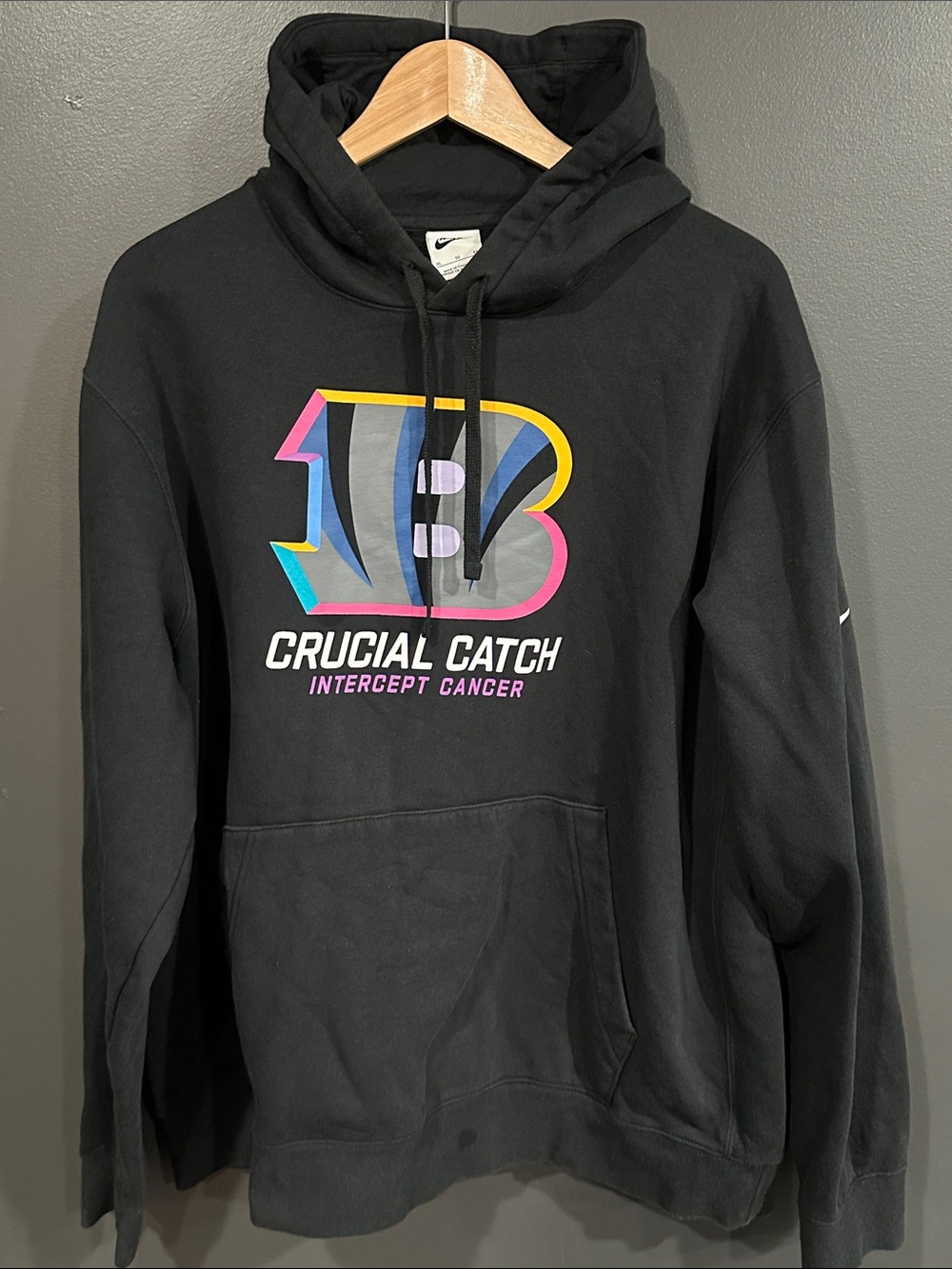 Nike Black 'Crucial Catch' NFL Bengals Graphic Hoodie XL